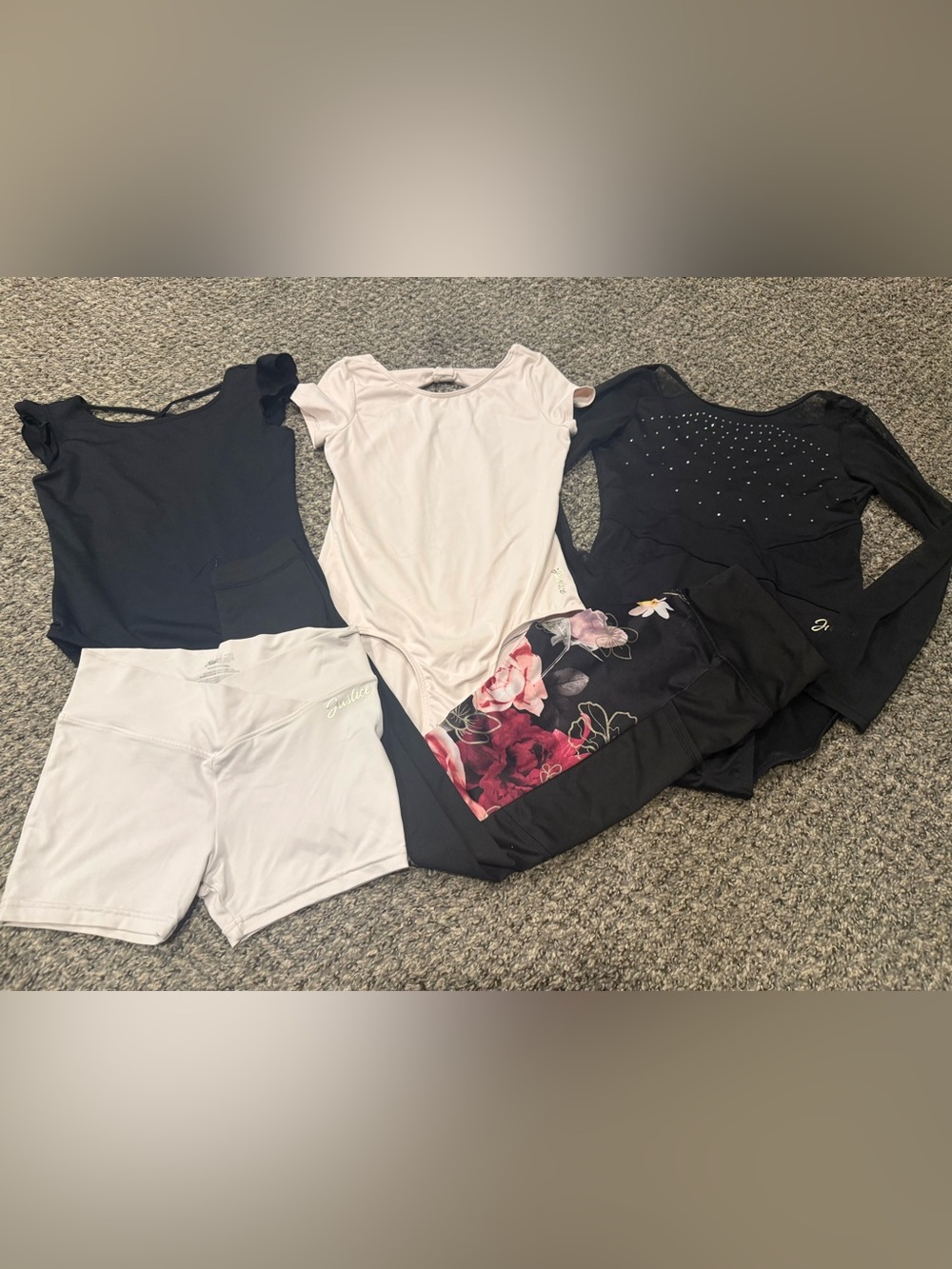 Justice Girls' black & pink dance / gymnastics lot 12/14